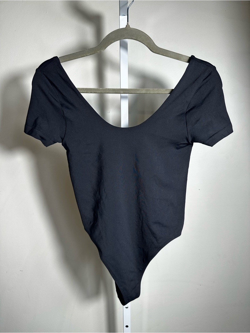 006. Dynamic Los Angeles- Black Scoop Neck Short Sleeve Bodysuit - small - large